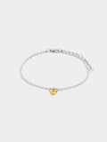Pulsera Bicolor Colgante De Corazón - Acero Inoxidable