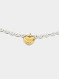 Pulsera Bicolor Colgante De Corazón - Acero Inoxidable