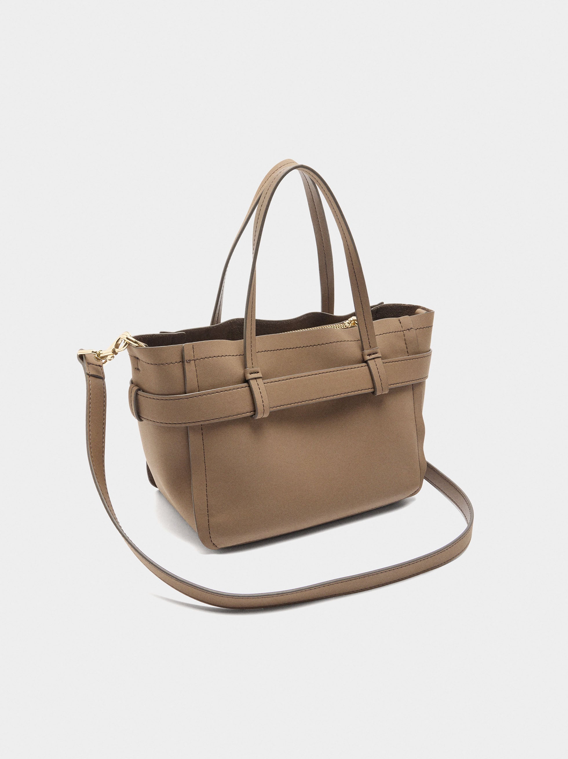 Bolso Tote Con Cinturón Y Colgante