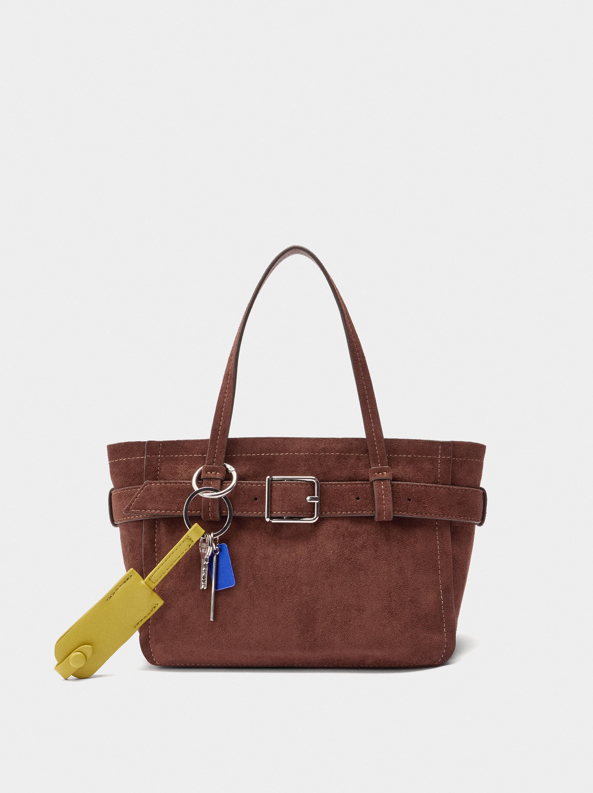 Bolso Tote Con Cinturón Y Colgante