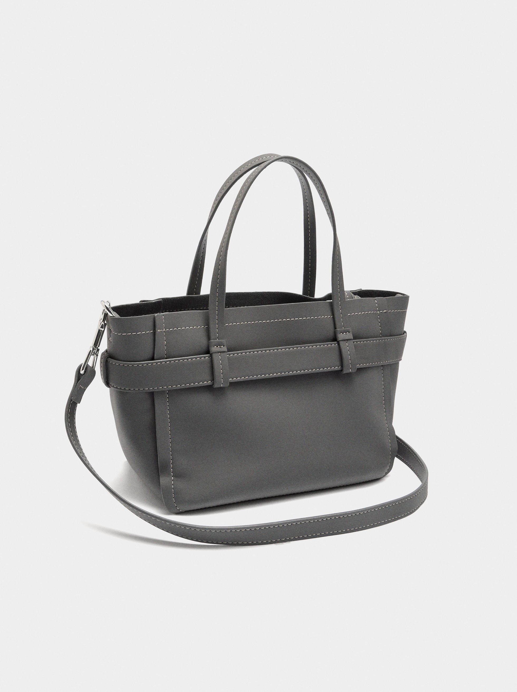 Bolso Tote Con Cinturón Y Colgante