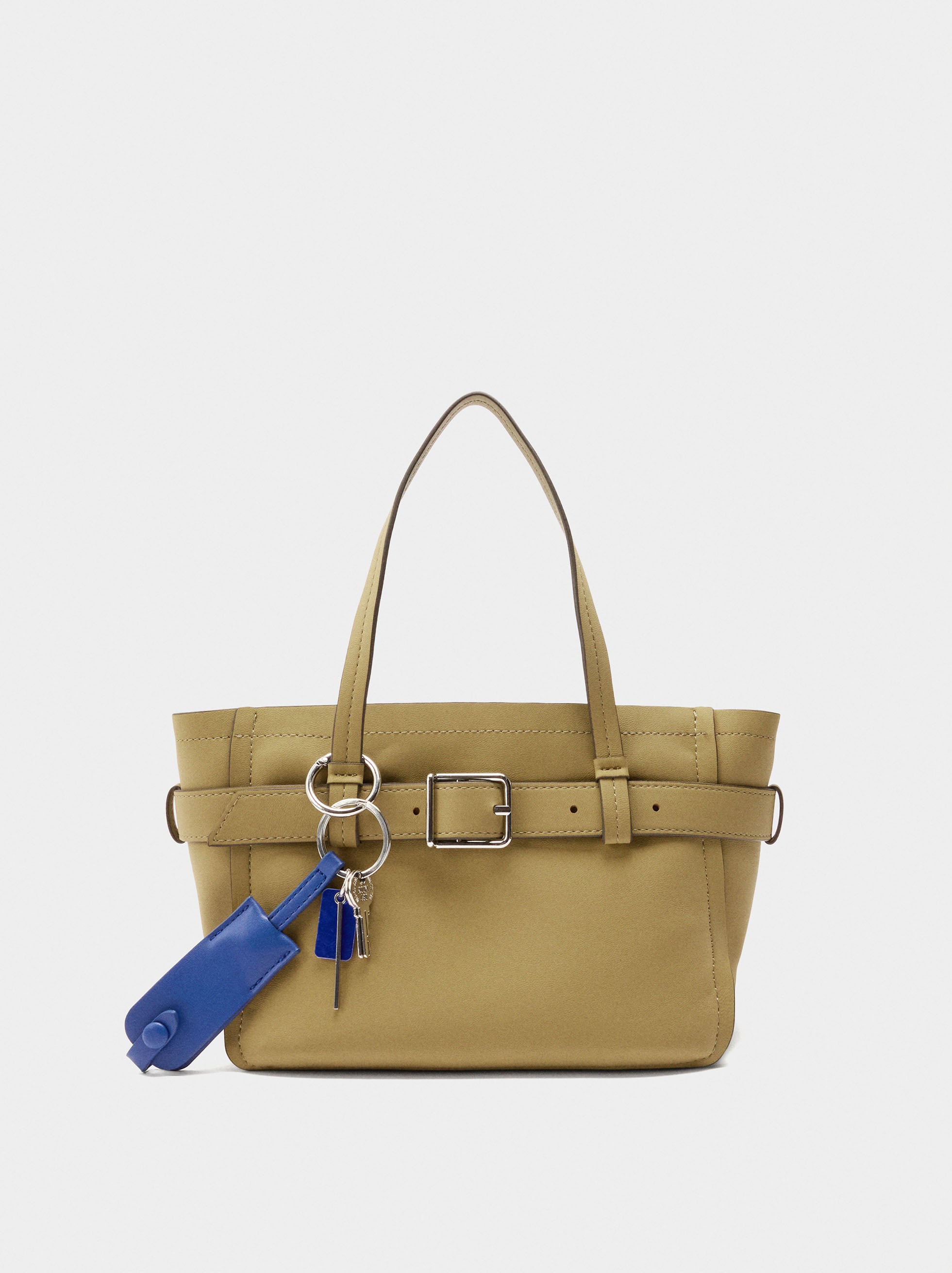Bolso Tote Con Cinturón Y Colgante