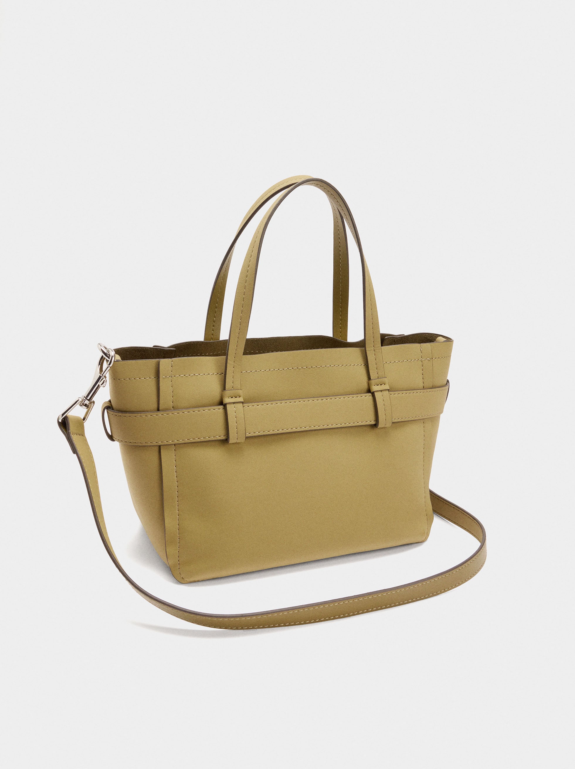 Bolso Tote Con Cinturón Y Colgante