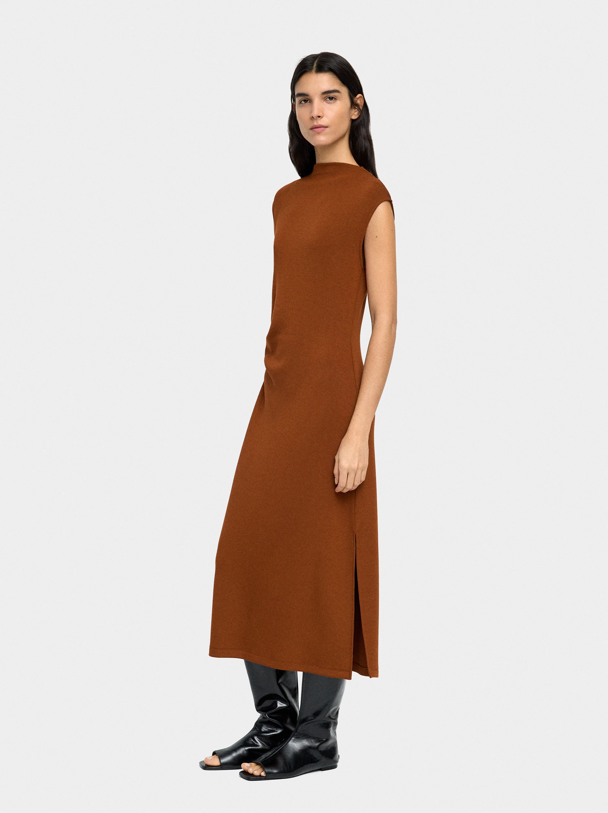 Vestido Midi Con Drapeado