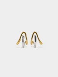 Pendientes Ear Jacket Bicolor Onda - Acero Inoxidable