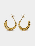 Aros Dobles Con Perlas - Acero Inoxidable