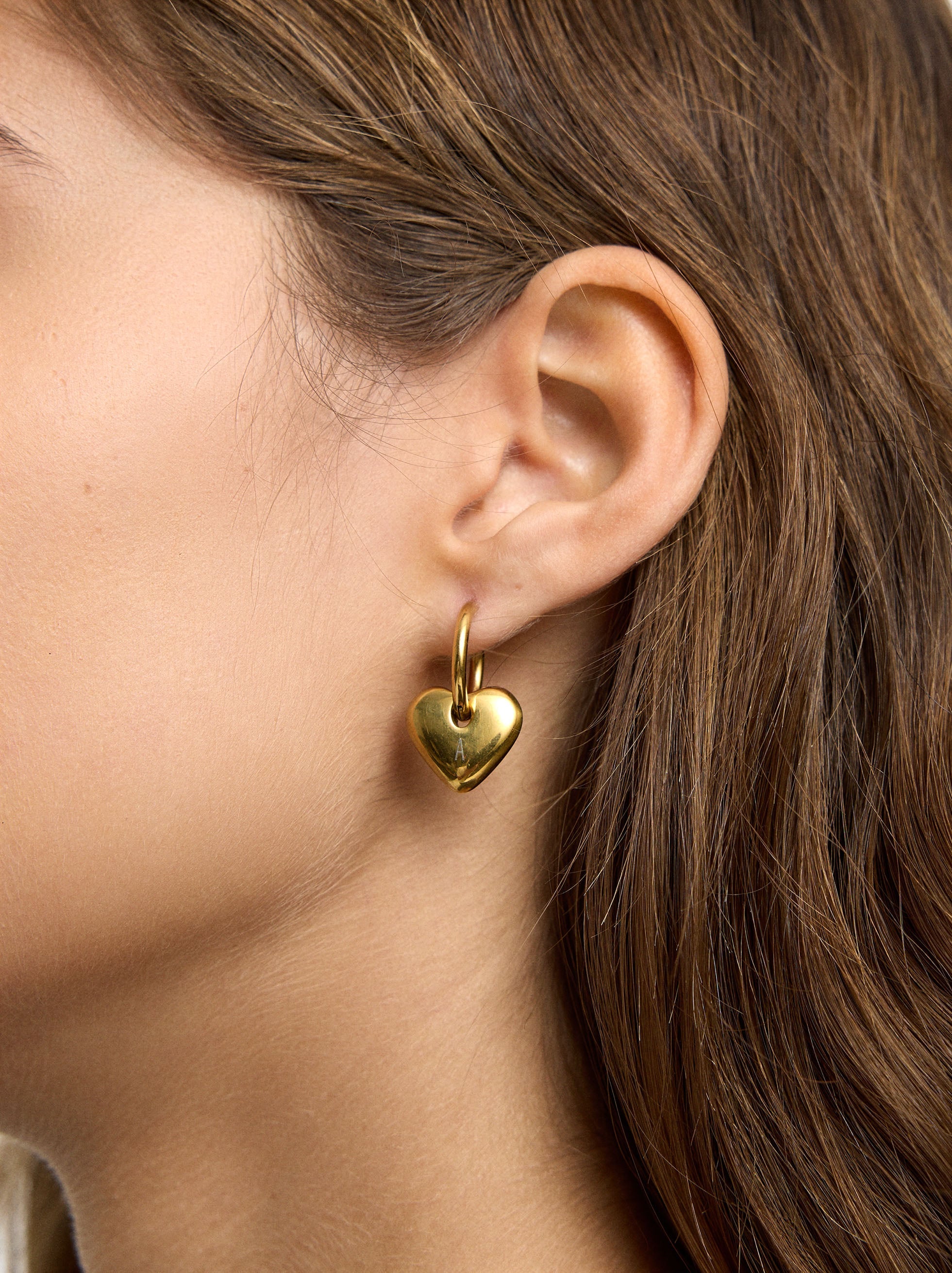 Aros Con Corazones - Acero Inoxidable