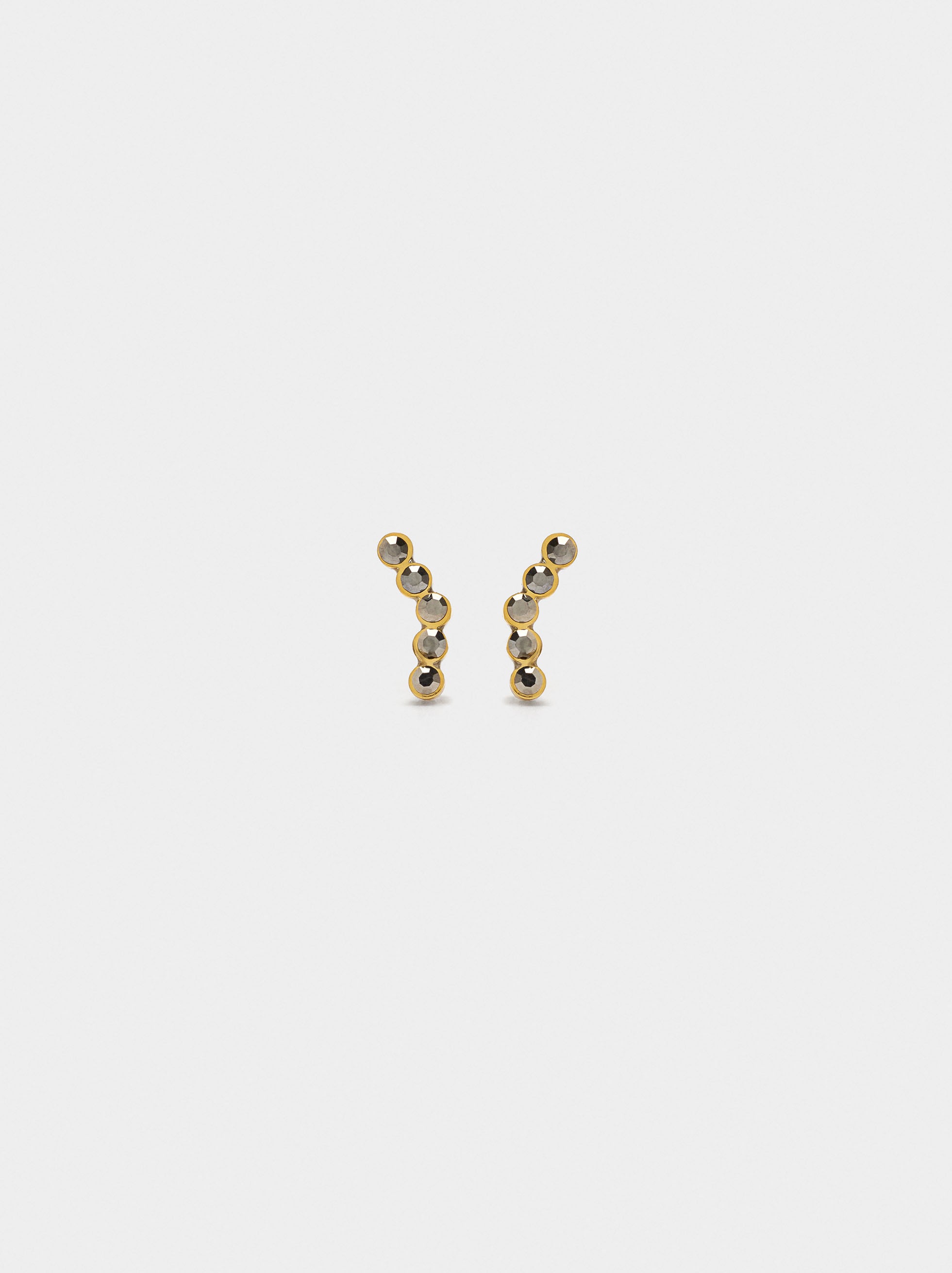 Pendientes Cortos Con Cristales - Acero Inoxidable