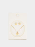 Set Collar Y Pendientes Ojos Con Cristales - Acero Inoxidable