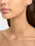 Set Collar Y Pendientes Cruz Con Perlas - Acero Inoxidable