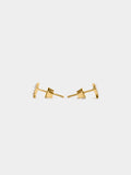 Set Collar Y Pendientes Cruz Con Perlas - Acero Inoxidable