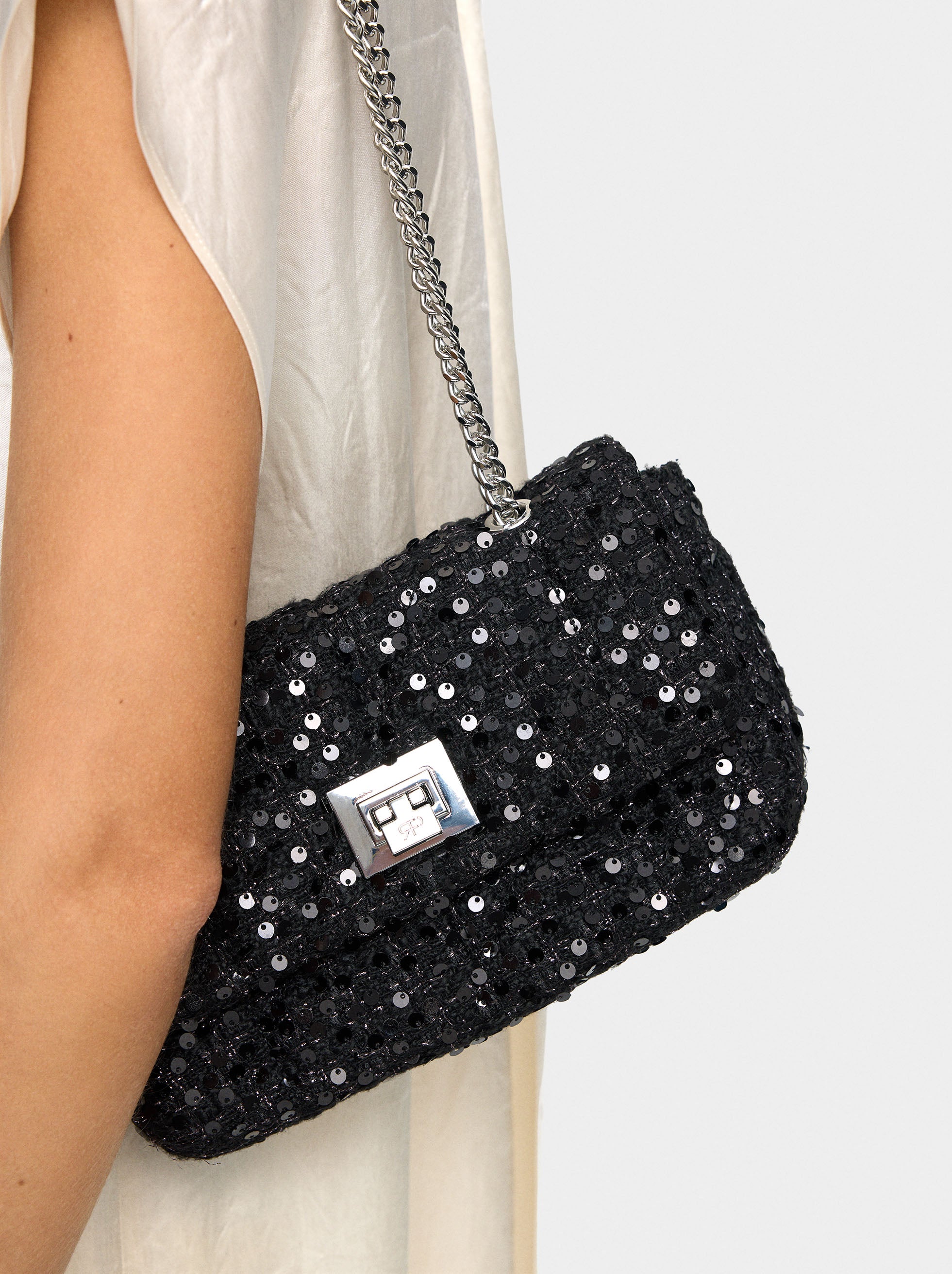 Bolso De Hombro Tweed