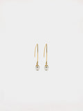 Pendientes Largos Con Perla - Acero Inoxidable