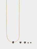 Set Collar Y Pendientes Con Cristales - Acero Inoxidable