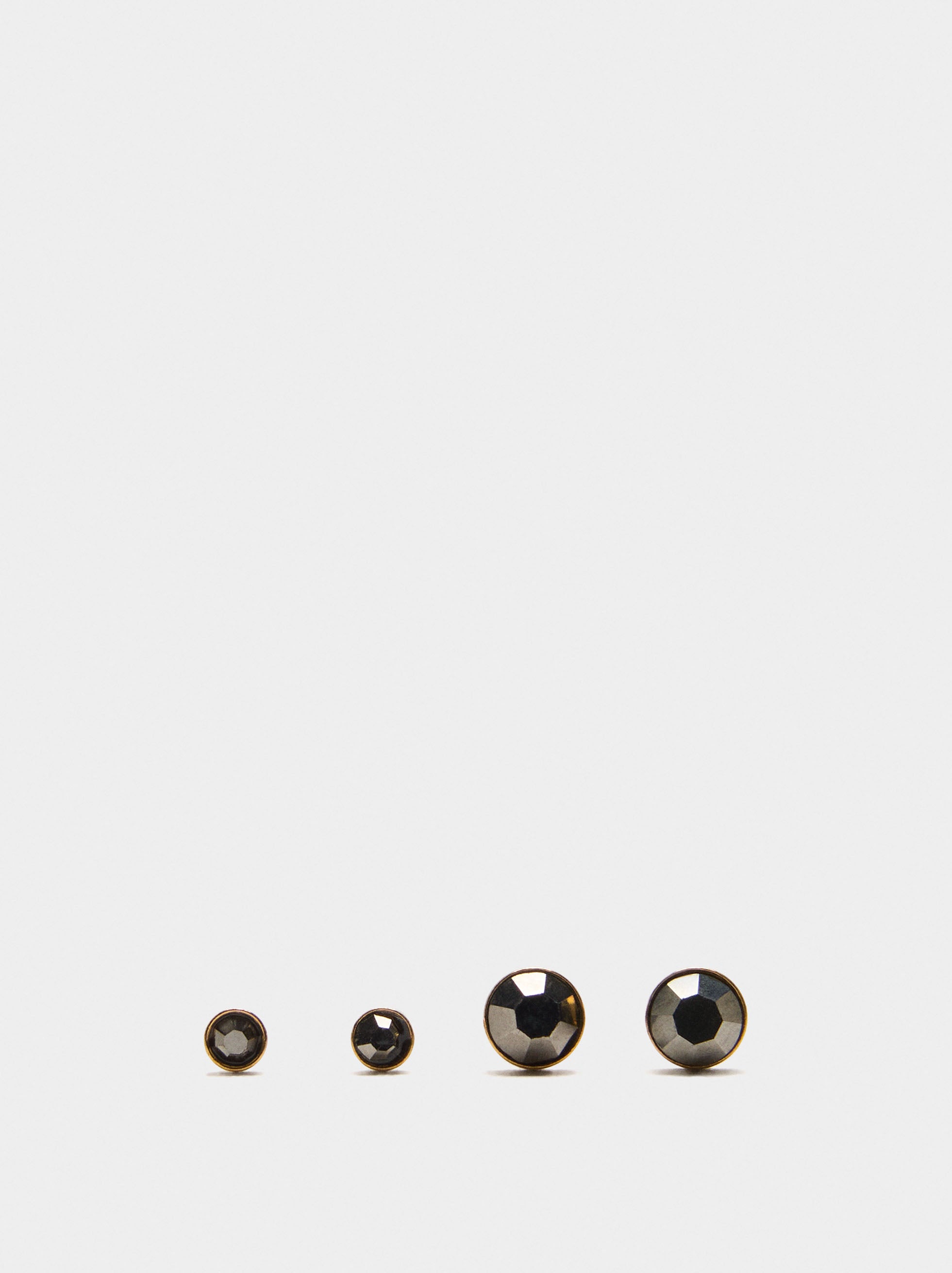 Set Collar Y Pendientes Con Cristales - Acero Inoxidable