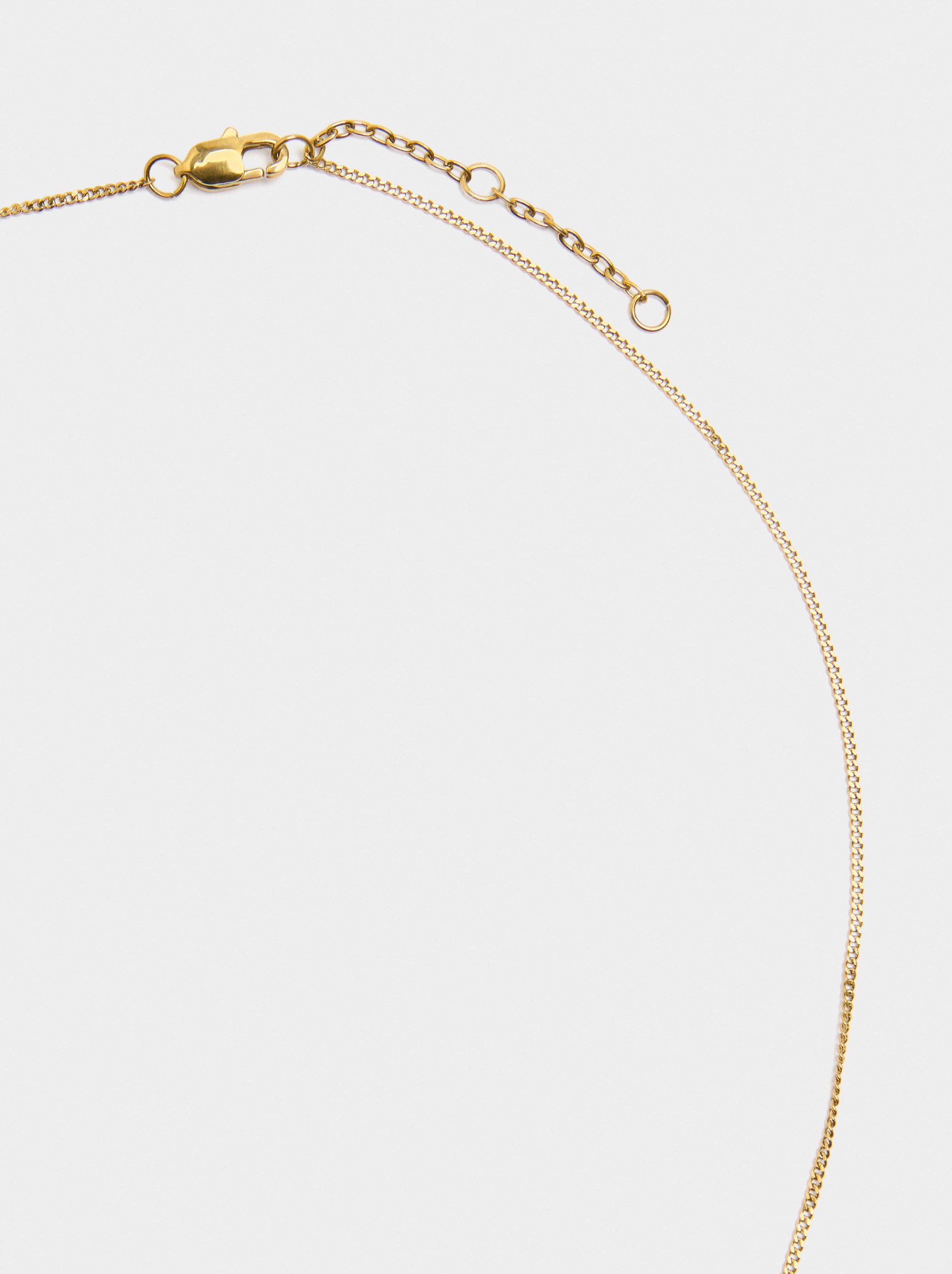 Collar Con Charms Y Perlas De Agua Dulce - Acero Inoxidable