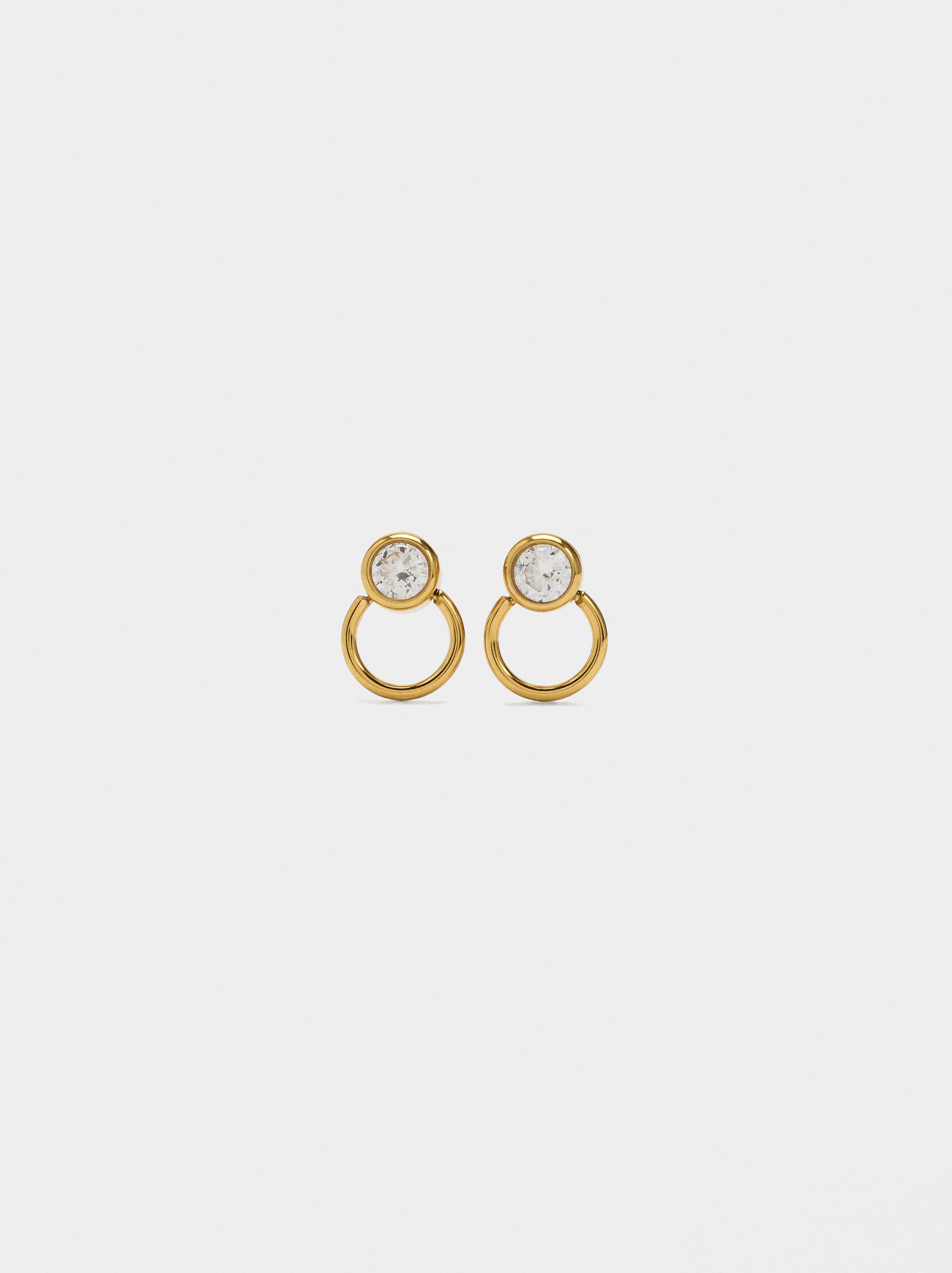 Pendientes Con Cristales - Acero Inoxidable