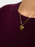 Collar De Eslabones Con Corazón - Acero Inoxidable