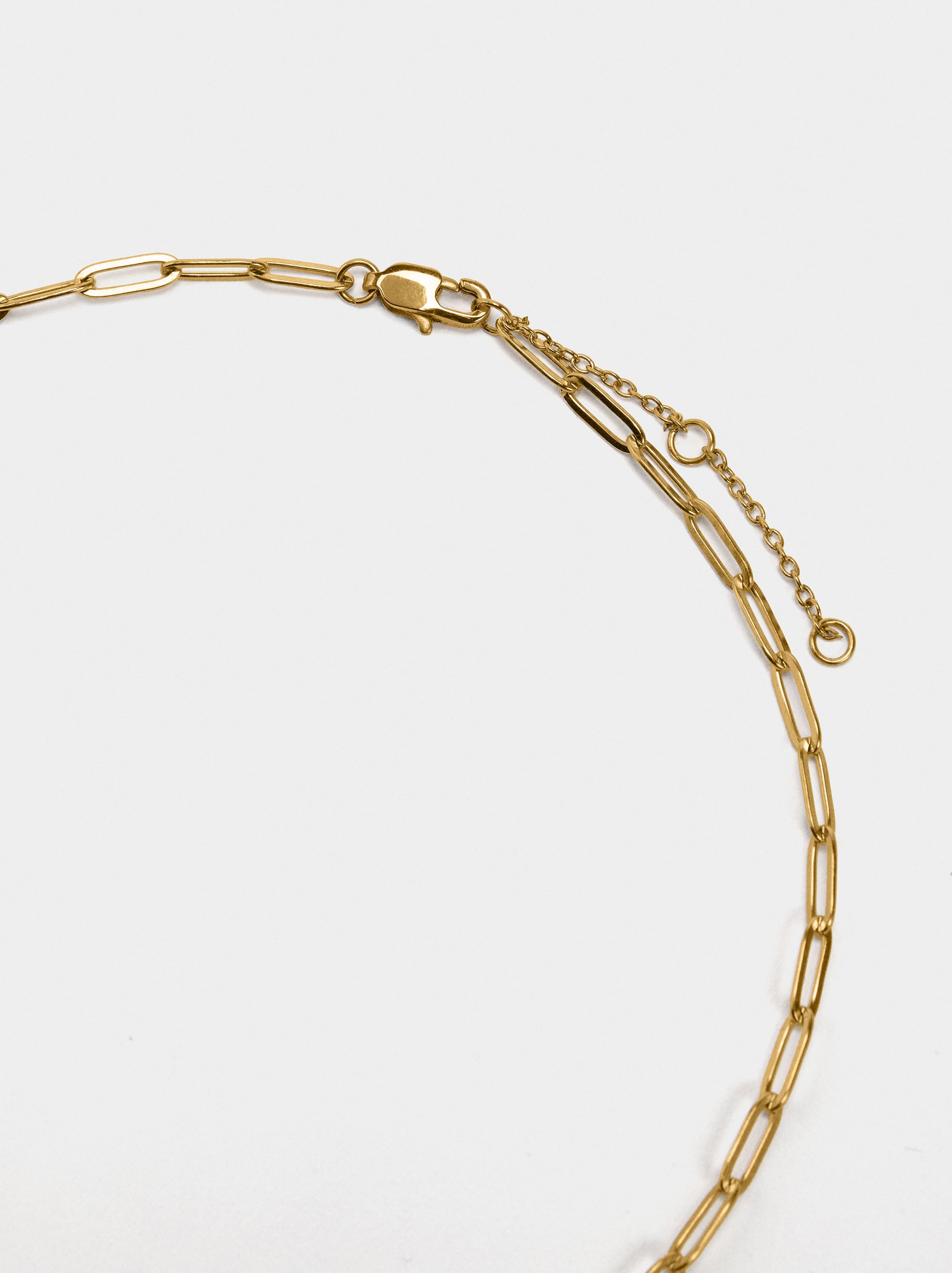 Collar De Eslabones Con Corazón - Acero Inoxidable