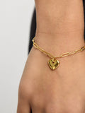 Pulsera De Eslabones Con Corazón - Acero Inoxidable