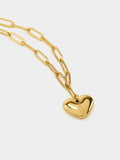 Pulsera De Eslabones Con Corazón - Acero Inoxidable