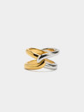 Anillo Cruzado Bicolor - Acero Inoxidable