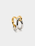 Anillo Cruzado Bicolor - Acero Inoxidable
