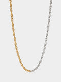 Collar Bicolor Con Eslabones - Acero Inoxidable