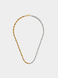 Collar Bicolor Con Eslabones - Acero Inoxidable