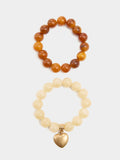 Set De Pulseras Elásticas Con Corazón
