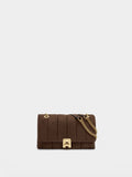 Bolso De Hombro Efecto Piel Con Solapa