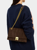 Bolso De Hombro Efecto Piel Con Solapa