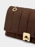 Bolso De Hombro Efecto Piel Con Solapa
