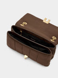 Bolso De Hombro Efecto Piel Con Solapa