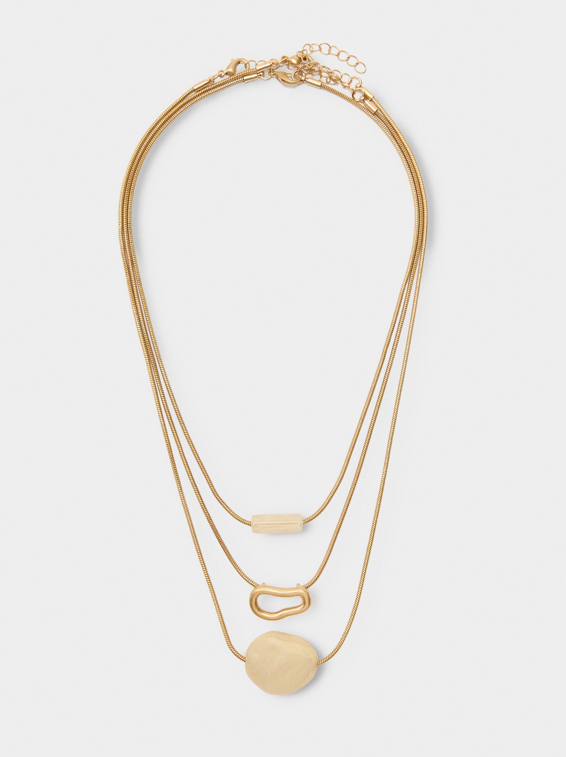 Set De Collares Pendientes Efecto Piedra