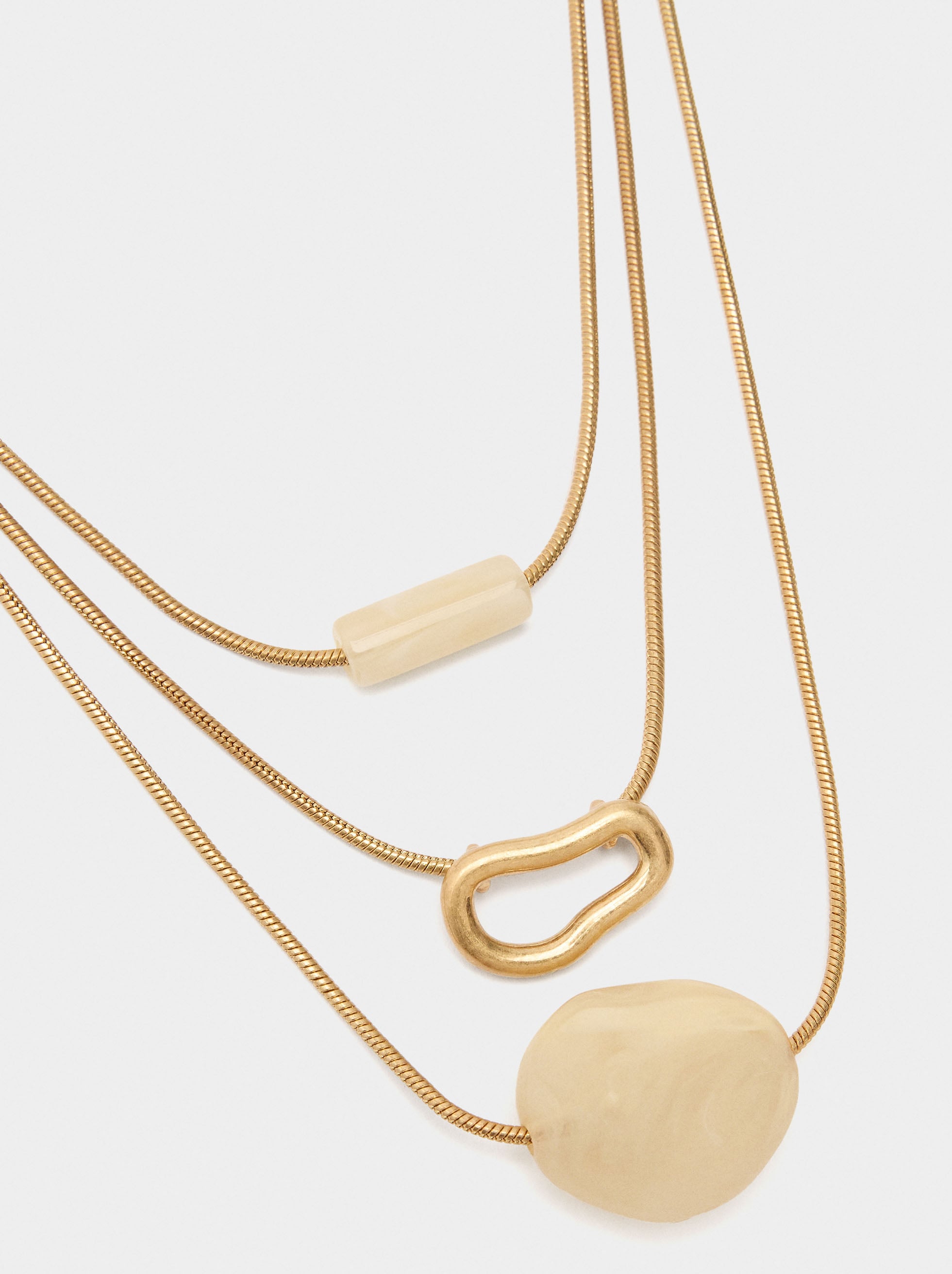 Set De Collares Pendientes Efecto Piedra