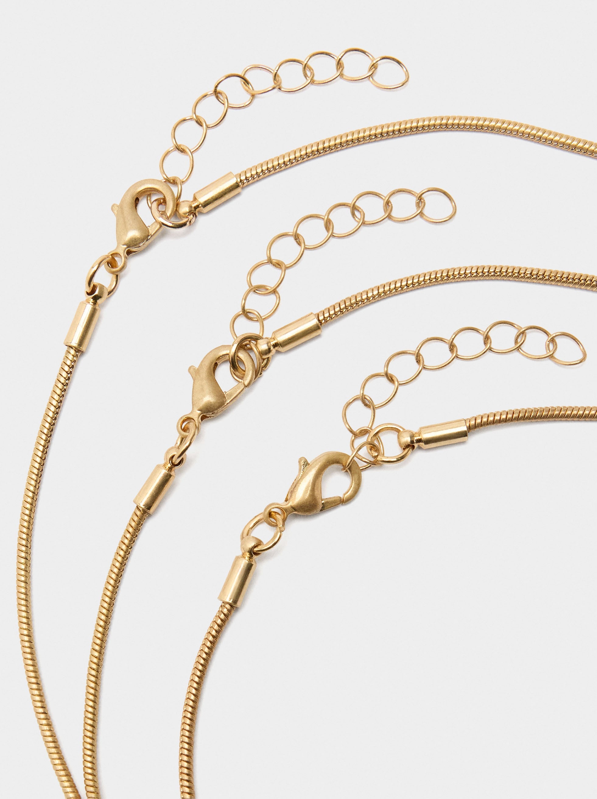 Set De Collares Pendientes Efecto Piedra