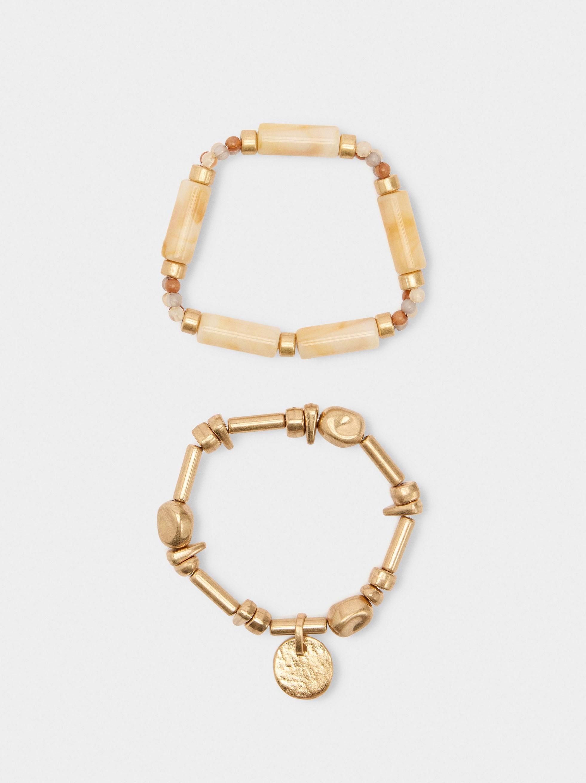 Set De Pulseras Elásticas Efecto Piedra