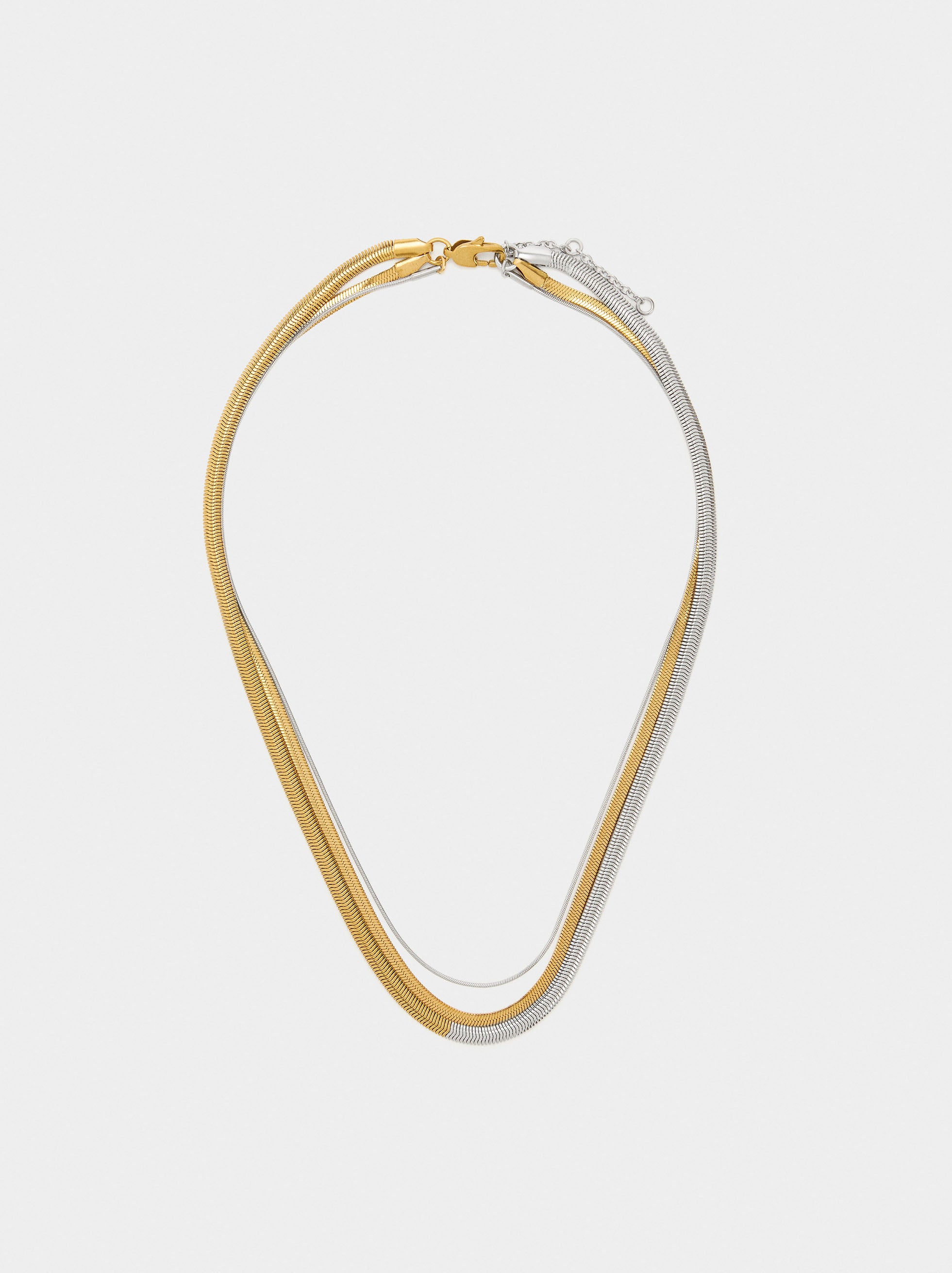Set De Collares Bicolor Con Acero Inoxidable