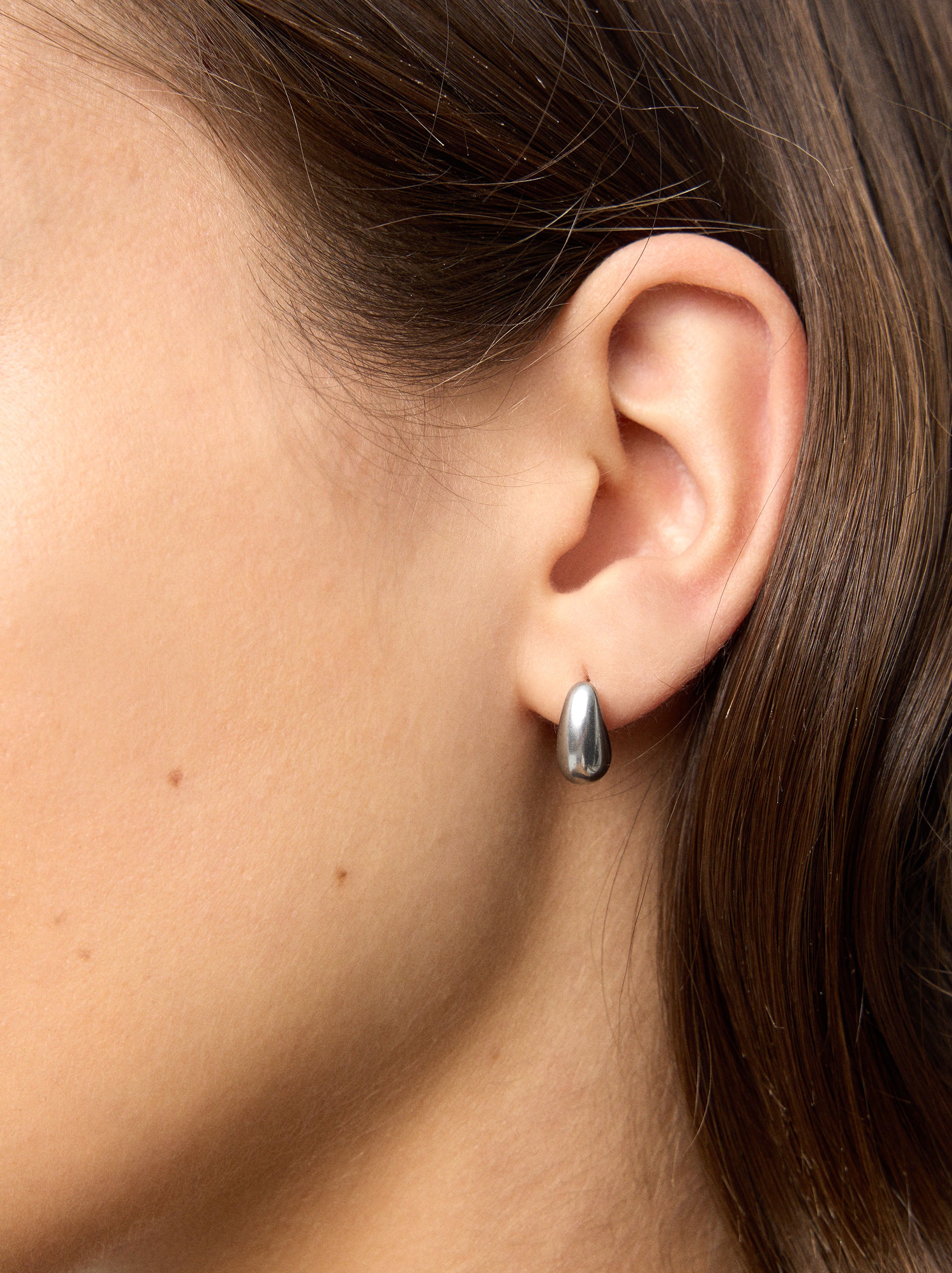 Pendientes Cortos Gota - Acero Inoxidable