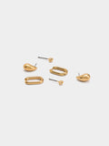 Set De Pendientes Dorados