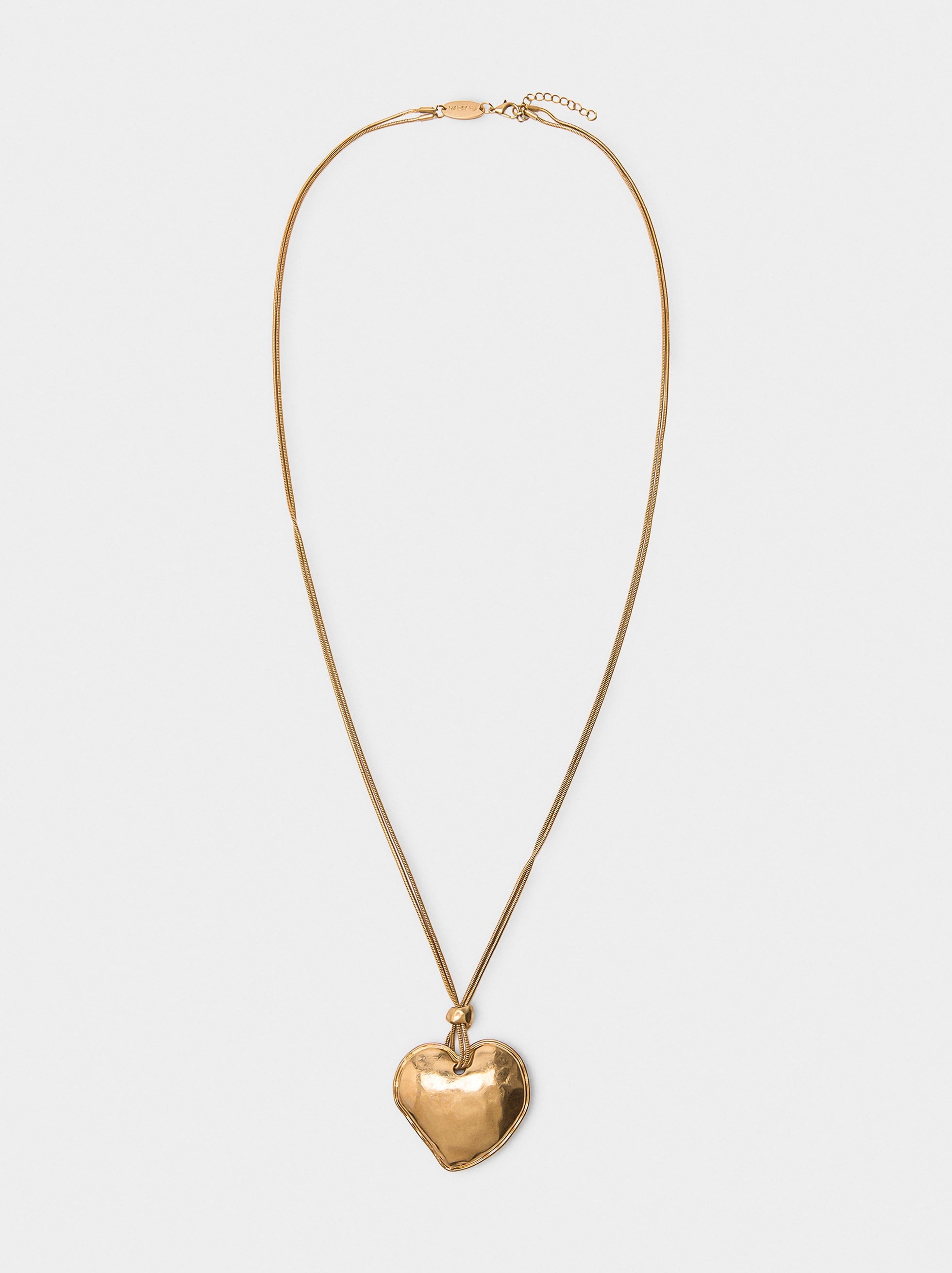Collar Cadena De Serpiente Con Corazón