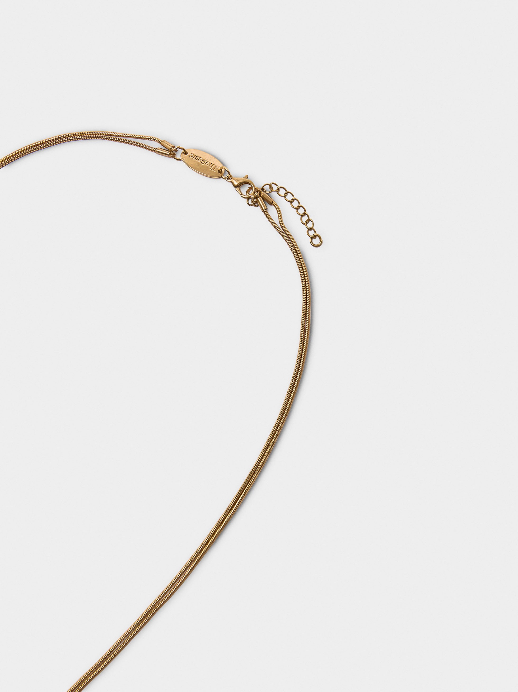 Collar Cadena De Serpiente Con Corazón