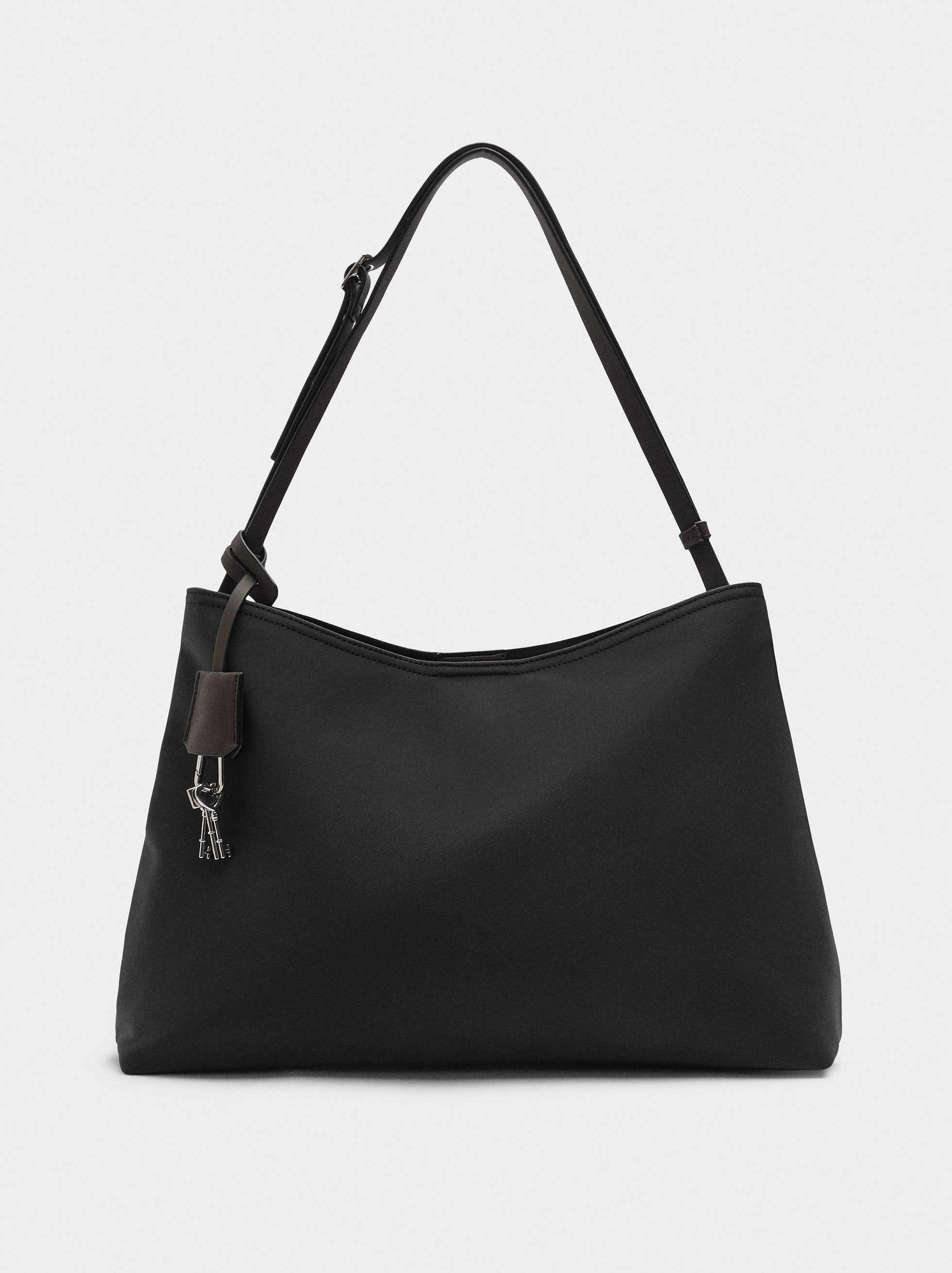Bolso Shopper De Nylon Con Colgante