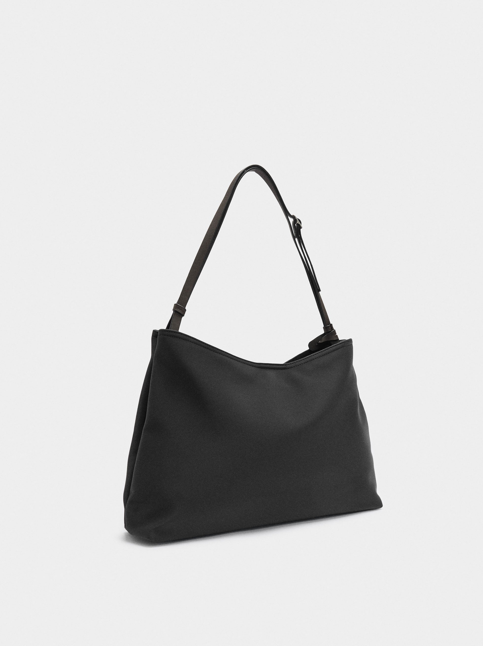 Bolso Shopper De Nylon Con Colgante