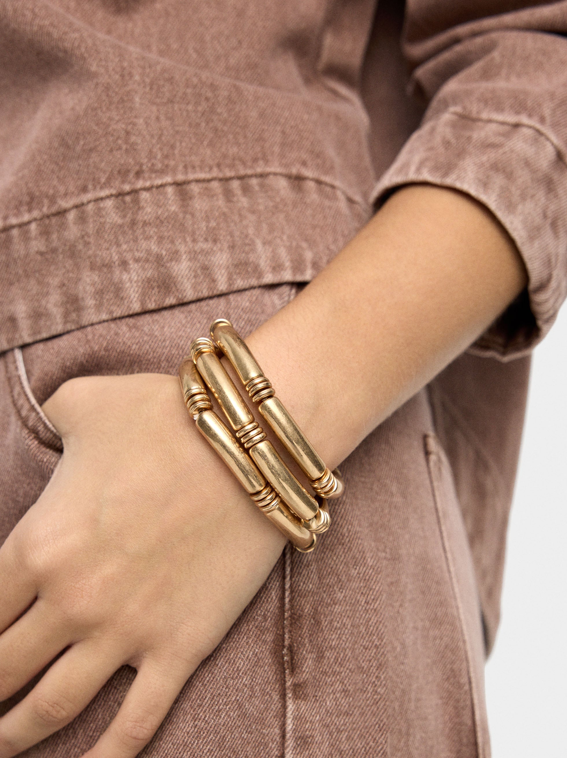 Set De Pulseras Elásticas Segmentadas