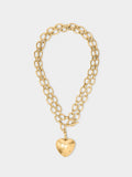 Collar De Eslabones Colgante Corazón