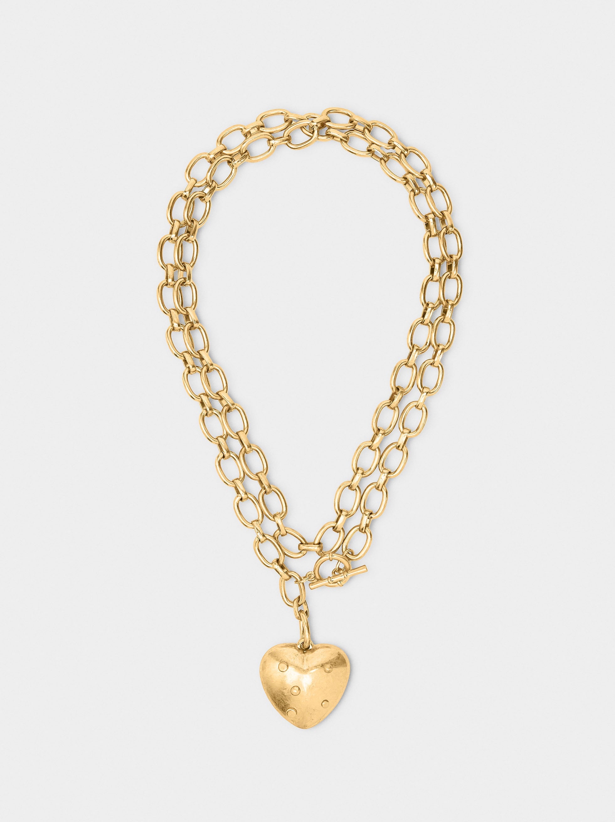 Collar De Eslabones Colgante Corazón