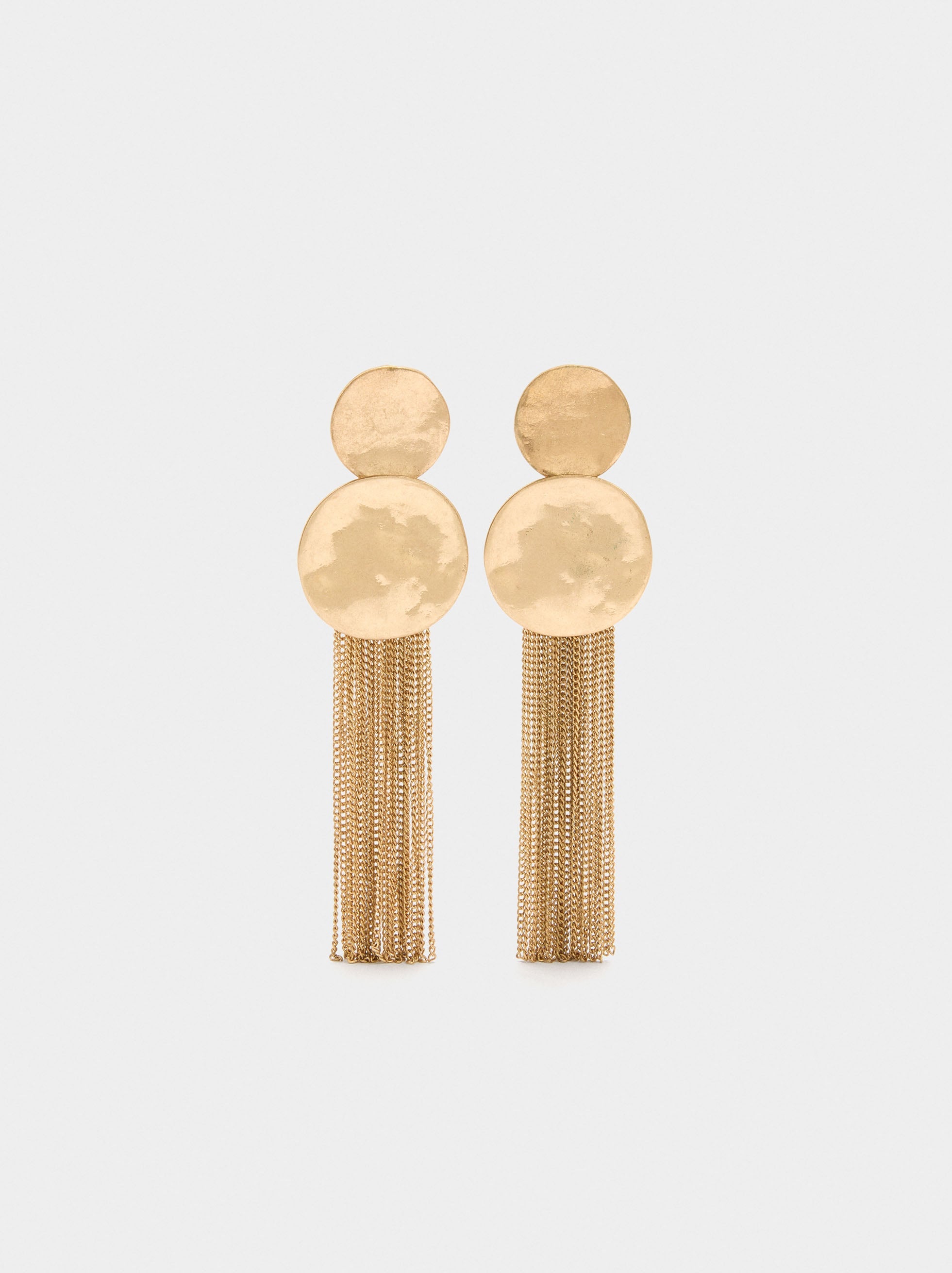Pendientes Largos Redondos Con Cadenas