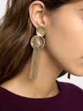 Pendientes Largos Redondos Con Cadenas